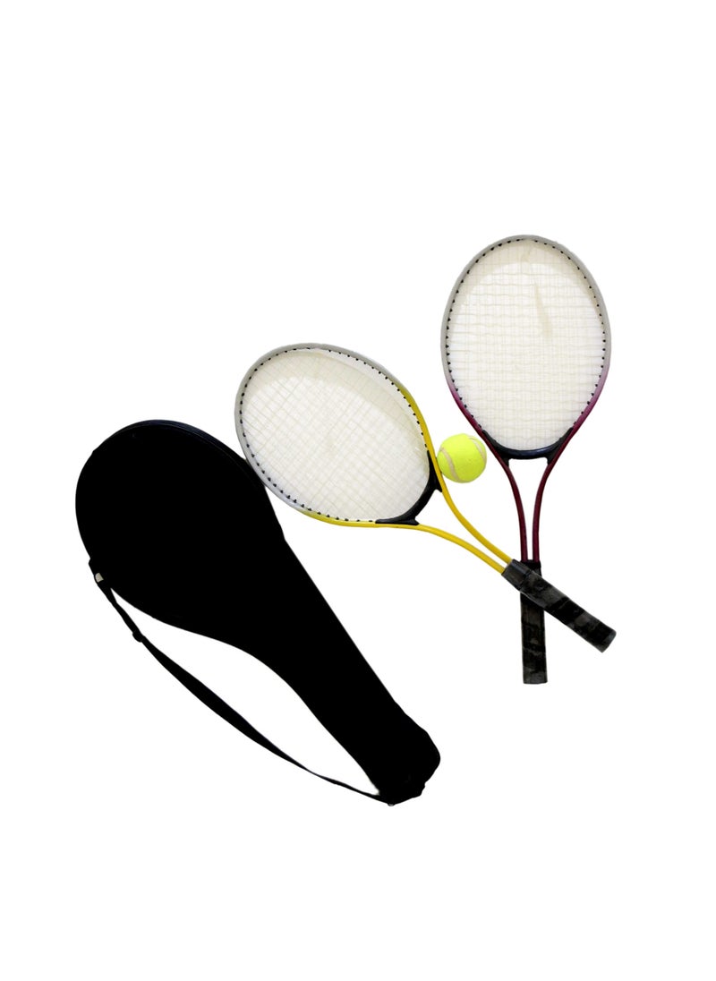 Aluminum tennis set for two people with a ball