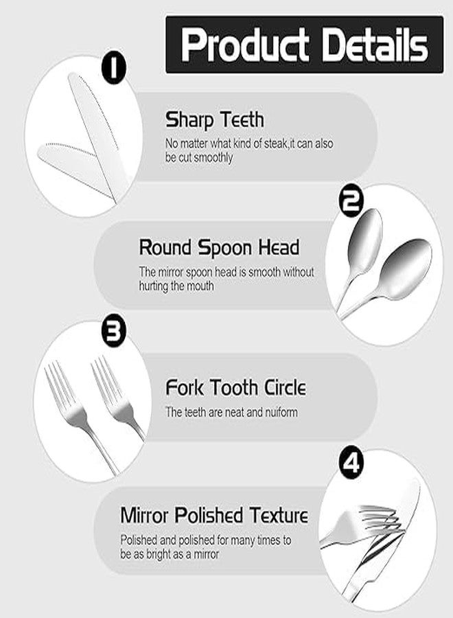 MAPPLE CREATION Camping Silverware Set with Case, 20 Pcs Camping Mess Kit with Stainless Steel Plates, Picnic Set for 2, Travel Silverware Set, Camping Utensils for Eating, Portable Cutlery Set - Image 2
