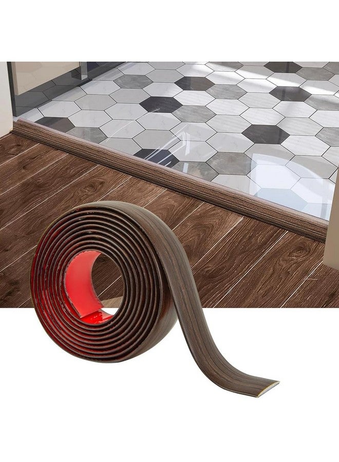 HASTHIP شريط انتقال الأرضية HASTHIP®، شريط لاميني ذاتي اللصق، شريط فاصل أرضي مسطح لربط الفجوات بين الأرضيات، عتبة السجاد، بلاط الأرضيات (47.2 × 1.57 بوصة، بني) - Image 1