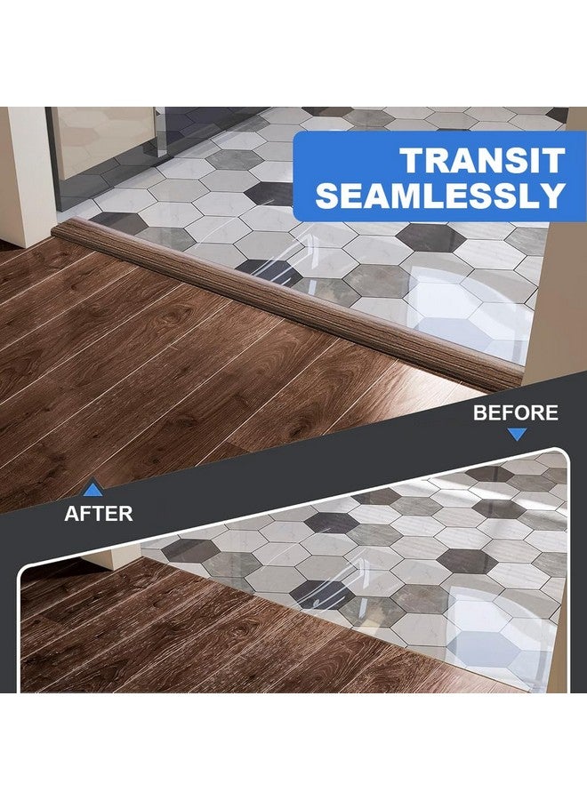 HASTHIP شريط انتقال الأرضية HASTHIP®، شريط لاميني ذاتي اللصق، شريط فاصل أرضي مسطح لربط الفجوات بين الأرضيات، عتبة السجاد، بلاط الأرضيات (47.2 × 1.57 بوصة، بني) - Image 3