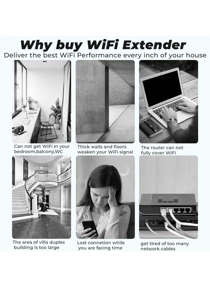 معزز شبكة WiFi معزز شبكة WiFi بسرعة 1200 ميجا بت في الثانية موسع نطاق شبكة WiFi 5 جيجا هرتز 2.4 جيجا هرتز مع منفذ إيثرنت واحد و4 هوائيات مكرر/جهاز توجيه/وضع AP - Image 2