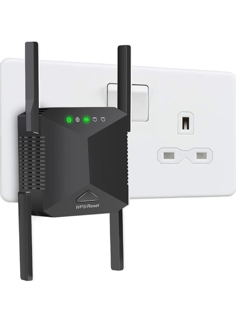معزز شبكة WiFi معزز شبكة WiFi بسرعة 1200 ميجا بت في الثانية موسع نطاق شبكة WiFi 5 جيجا هرتز 2.4 جيجا هرتز مع منفذ إيثرنت واحد و4 هوائيات مكرر/جهاز توجيه/وضع AP - Image 1