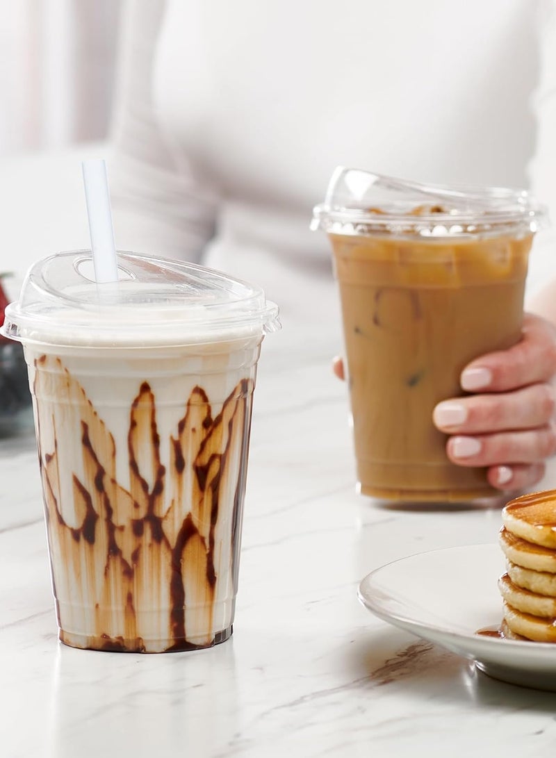 16 oz clear plastic cups with lids, no cream  - Image 4