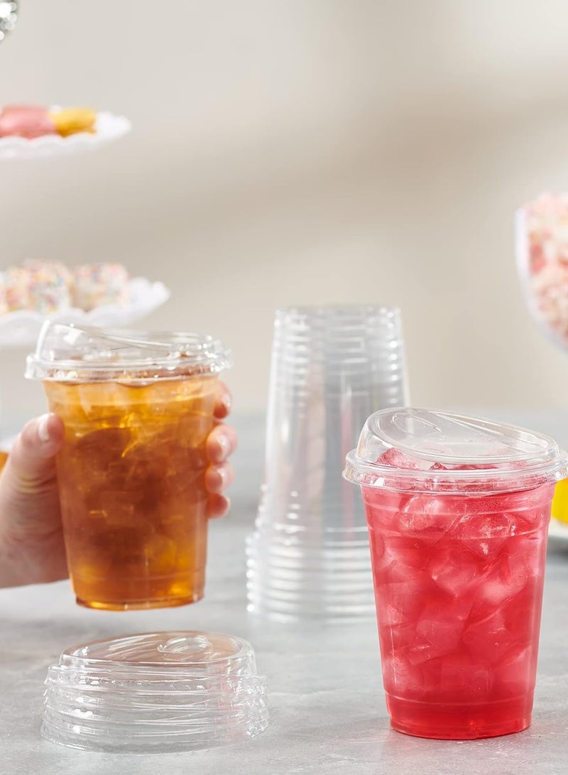 16 oz clear plastic cups with lids, no cream  - Image 2
