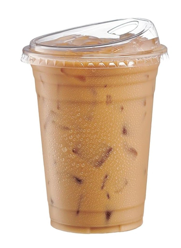 16 oz clear plastic cups with lids, no cream  - Image 3