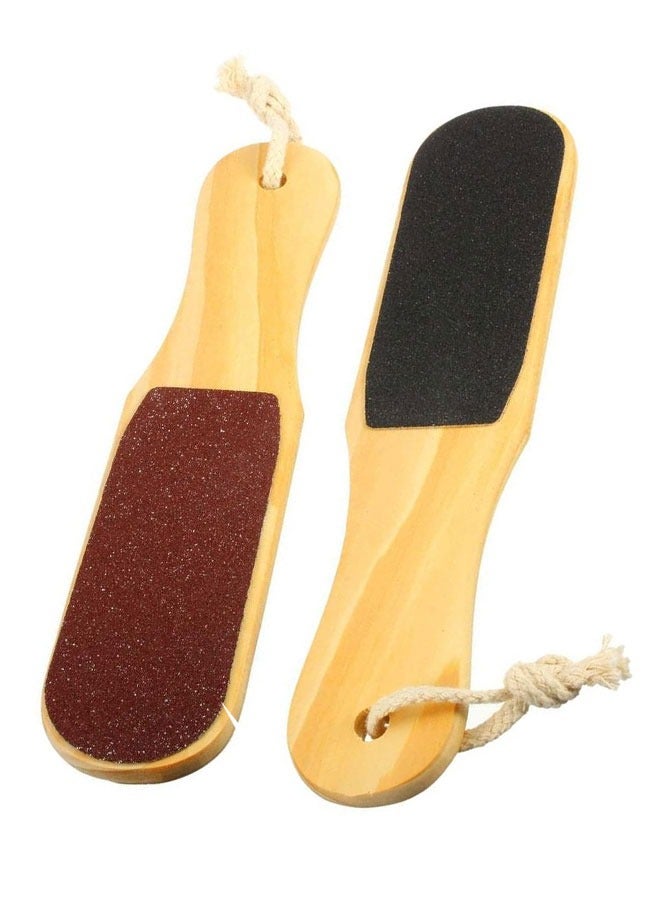 وهاواي 2 قطعة من الخشب ملف القدم على الوجهين كلثوم كوربوس مزيل باديكير الأظافر المستخدمة في العناية بالقدم الرطب والجاف لإزالة الجلد الميت - Image 1