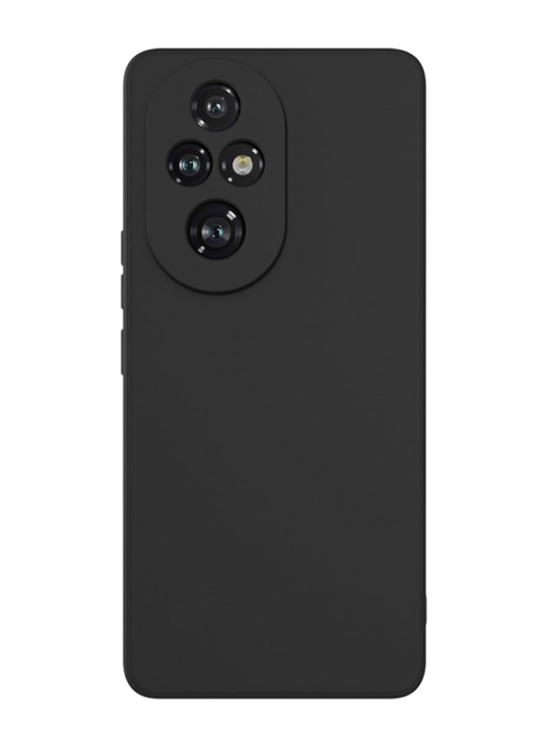 دبليو تيك غطاء حماية من السيليكون السائل الفاخر لهاتف Honor 200 Pro 5G 2024 باللون الأسود - Image 2