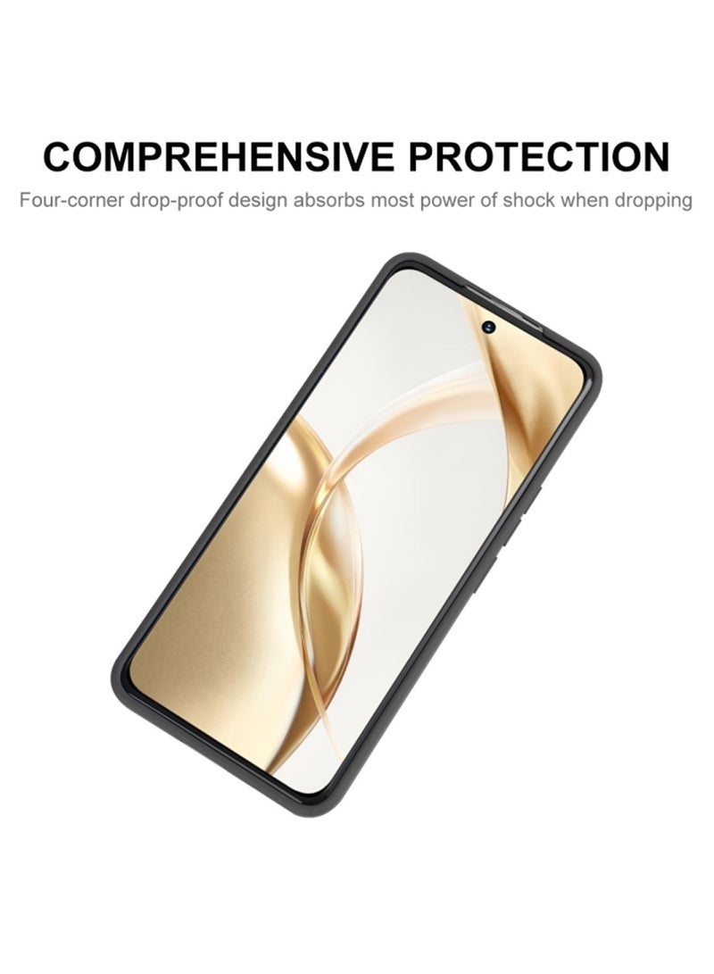 دبليو تيك غطاء حماية من السيليكون السائل الفاخر لهاتف Honor 200 Pro 5G 2024 باللون الأسود - Image 3