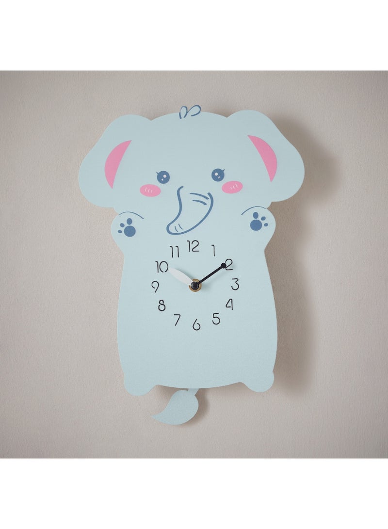 Home Box Playland Elephant Pendulum Wall Clock 35 x 24 cm  - Image 1