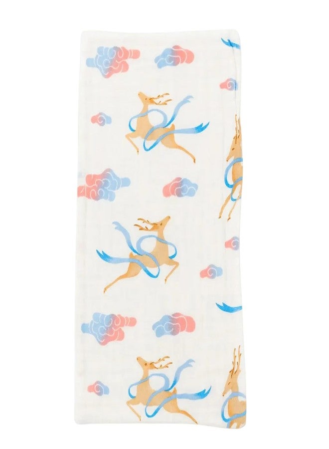 Nestlooms 100% Organic Cotton Muslin Baby Burp Cloths (21 X 10 inches), Ultra-Soft, Extra Absorbent Hankies & Napkins, Large Size Burping Cloth for Newborns & Infants Boys & Girls (Sky Dancer) - Image 1
