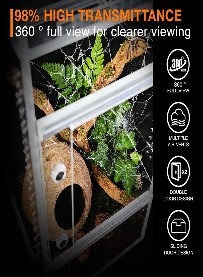 Adoture Jumping Spider Enclosure, Small Acrylic Terrarium, Magnetic Front & Top Opening, Bug Habitat for Jumping Spiders, Tarantulas, Praying Mantis, Snails (3.14" x 3.14" x 5.9") - Image 3