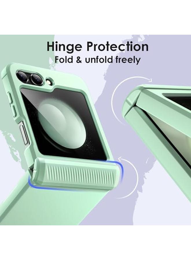 جي تيك حافظة لهاتف Samsung Galaxy Z Flip 5 2023 مع حماية المفصلة، غطاء حماية قوي ومتين للهاتف من مادة البولي كربونات، مضاد لبصمات الأصابع، لمسة نهائية غير لامعة، أخضر نعناعي - Image 3