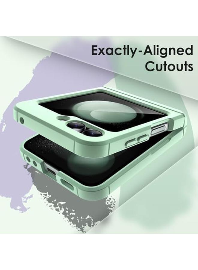 جي تيك حافظة لهاتف Samsung Galaxy Z Flip 5 2023 مع حماية المفصلة، غطاء حماية قوي ومتين للهاتف من مادة البولي كربونات، مضاد لبصمات الأصابع، لمسة نهائية غير لامعة، أخضر نعناعي - Image 5