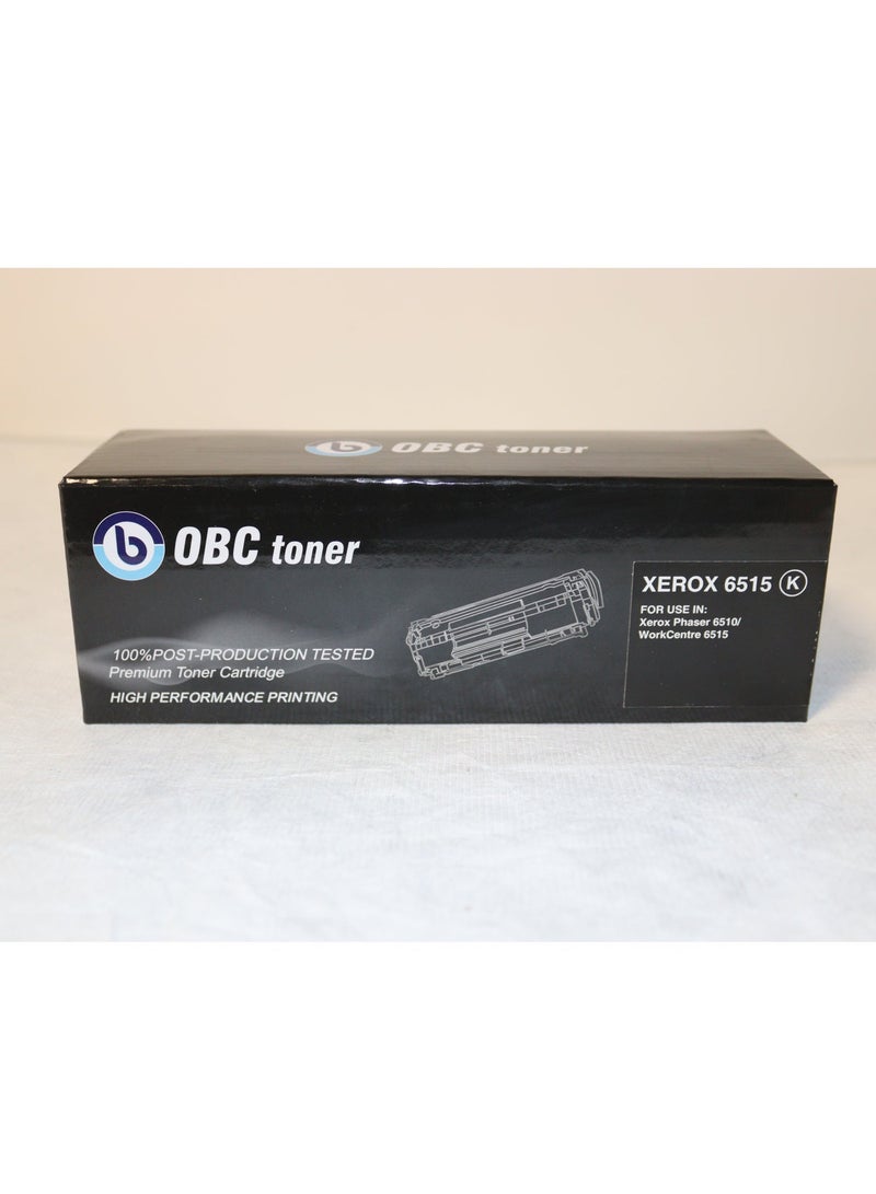 OBC Compatible Black Laser Toner Cartridge Replacement for Xerox 6515 With Chip; Prints up to 2500 Professional-Quality Pages - Image 1