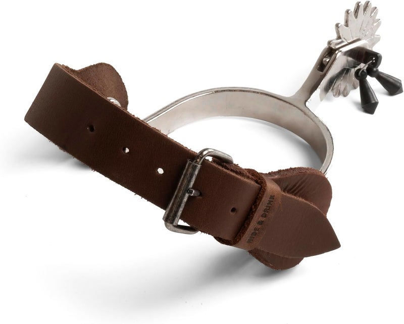 Hide & Drink Sturdy Durable Leather Single Spur Straps - Set of 2 for Cowboy Boots - Handmade Bourbon Brown - Image 3