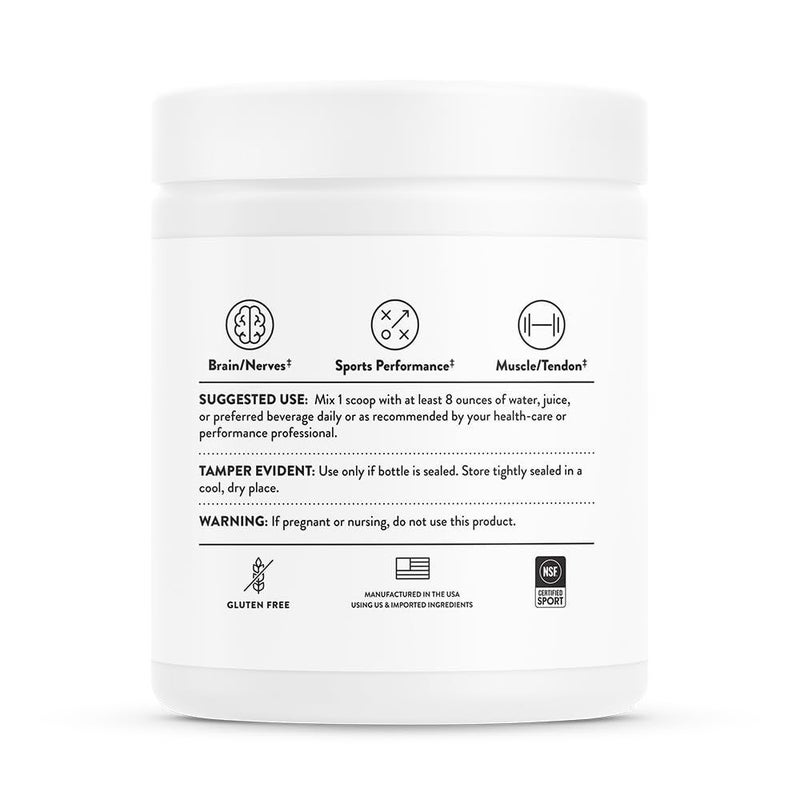 Thorne Creatine + Alpha GPC Watermelon Lemonade Flavored with other natural flavors DIETARY SUPPLEMENT NET WT 8.1 OZ (231 G) - Image 3