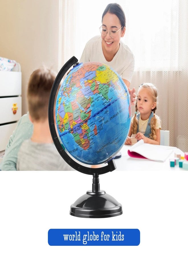 VAP World Globe for Kids Learning - 6 inch Interactive Earth Globe with Stand for Children Students Educational Geography, Spinning World Globes Map Decorative Kids Room Classroom, Desk, Office, Home - Image 4