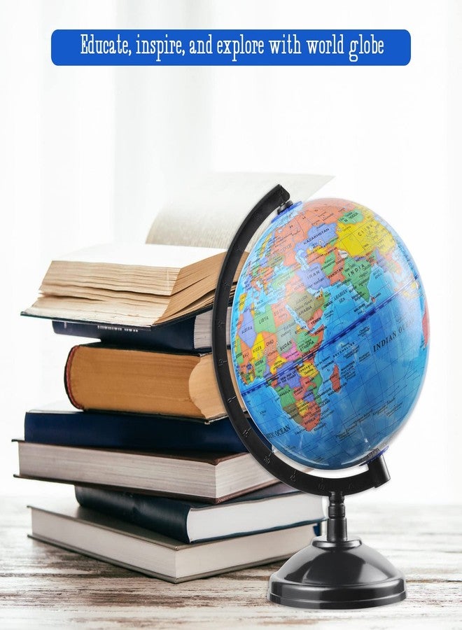 VAP World Globe for Kids Learning - 6 inch Interactive Earth Globe with Stand for Children Students Educational Geography, Spinning World Globes Map Decorative Kids Room Classroom, Desk, Office, Home - Image 3