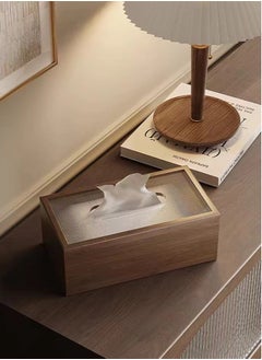 Kutis 1-Piece Wooden Tissue Box Rectangle Shaped Tissue Box Wood Acrylic 19.7x12.7x9.4 Centimeter  - Image 2