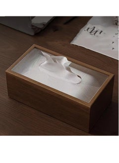 Kutis 1-Piece Wooden Tissue Box Rectangle Shaped Tissue Box Wood Acrylic 19.7x12.7x9.4 Centimeter  - Image 3