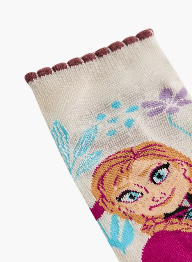 Disney  Frozen Print Non Terry Ankle Length Socks - Set of 5  | Best Price UAE
