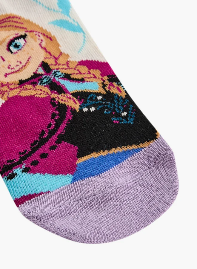 Disney  Frozen Print Non Terry Ankle Length Socks - Set of 5  | Best Price UAE