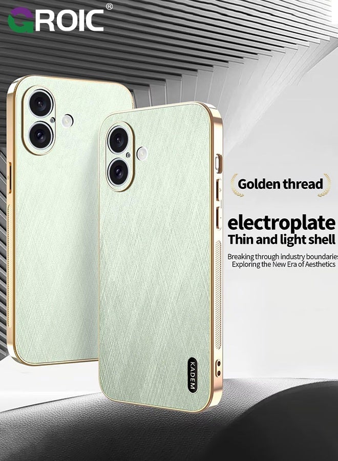 GROIC Case for iphone 17, Slim Shockproof Bamboo Texture Cover with PU Leather Compatible for iphone 17 Cover, TPU Bumper Shockproof Protective Phone Case (Green) - Image 2