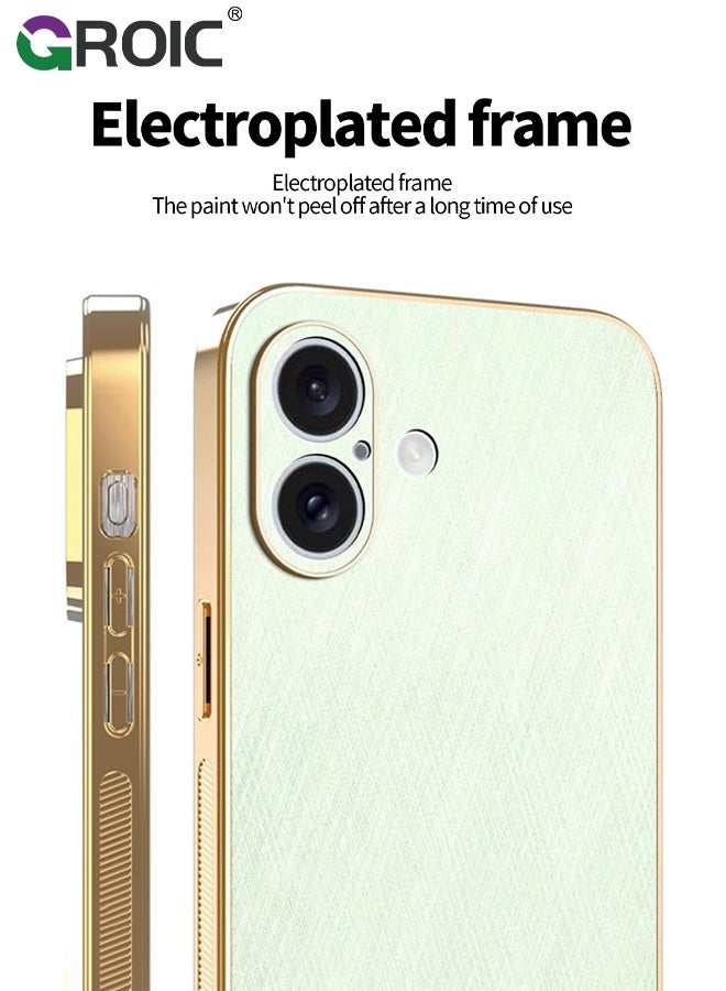 GROIC Case for iphone 17, Slim Shockproof Bamboo Texture Cover with PU Leather Compatible for iphone 17 Cover, TPU Bumper Shockproof Protective Phone Case (Green) - Image 3