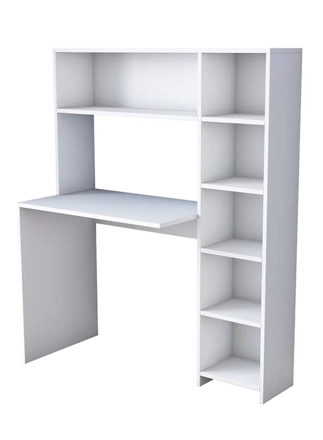 Home Canvas  Computer Desk with Bookshelf and Shelves White - Image 5