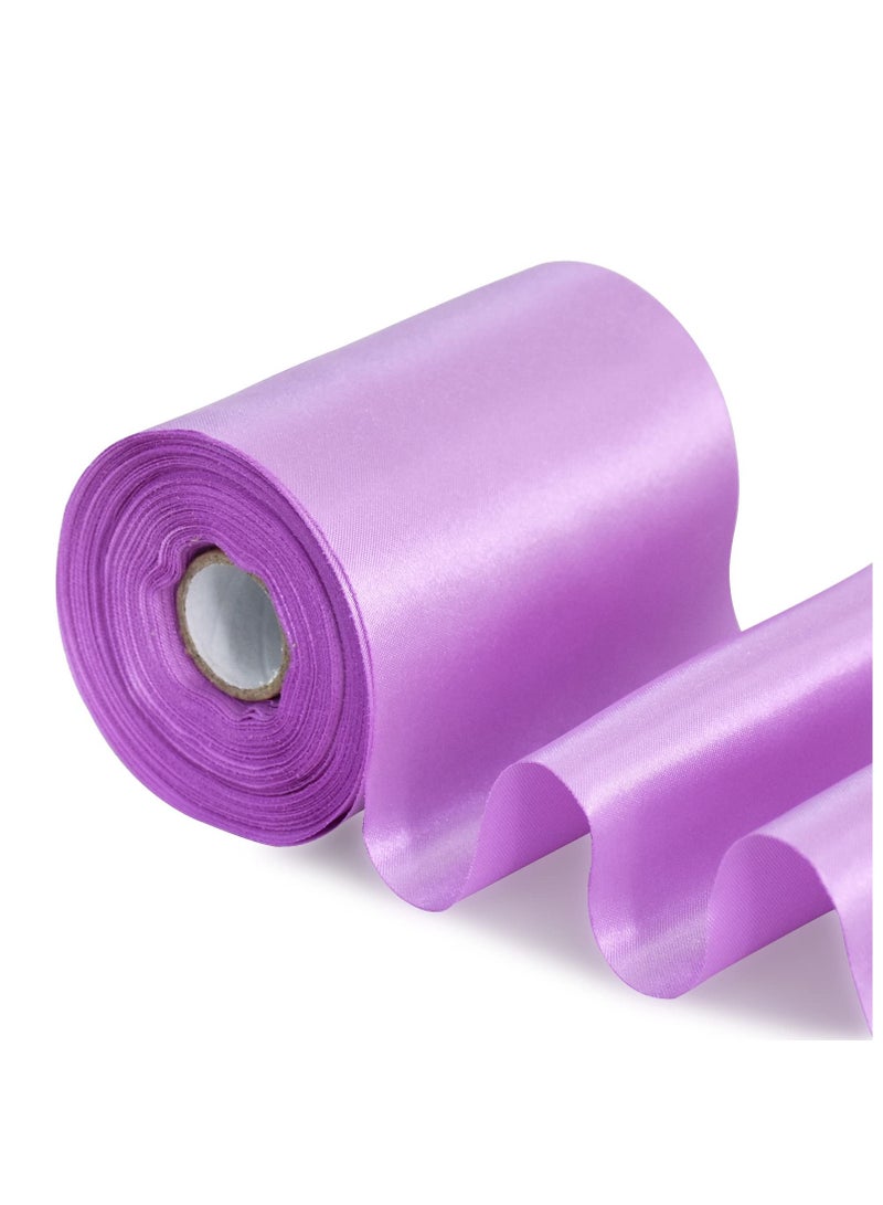 Wide Satin Ribbon Satin Fabric Spool for Cutting Ceremony Kit Grand Opening Chair Sash Hair Car Bow Sewing Craft Gift Wrapping Wedding Decoration(22 Yards,Purple) - Image 1