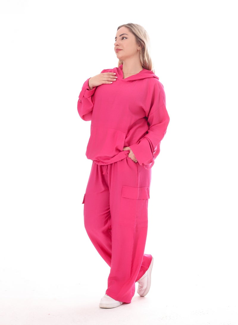 بيبو طقم حريمي سادة بكابتشو - Image 2