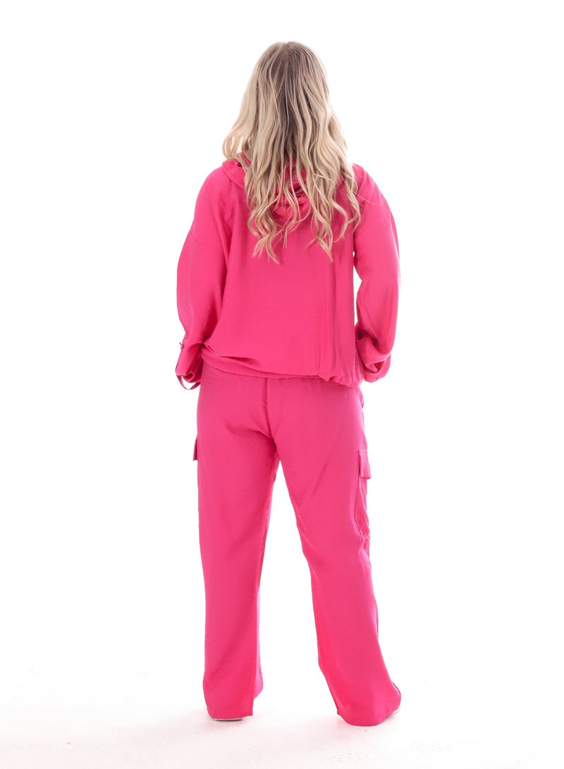 بيبو طقم حريمي سادة بكابتشو - Image 3