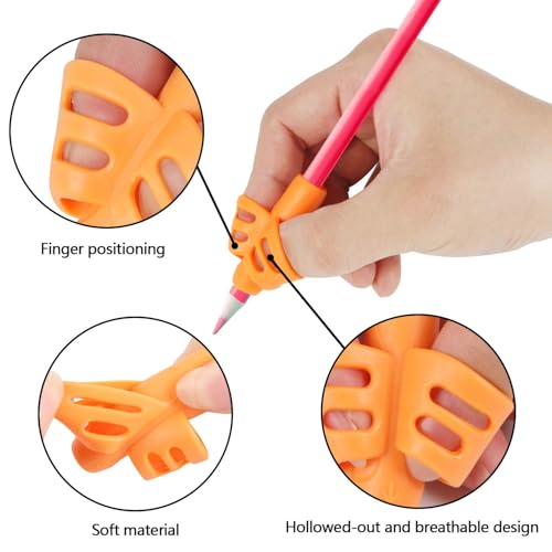SANNIX 16 Pack Pencil Grippers for Kids Handwriting, Pencil Holder for Kids, Handwriting Grip, Ergonomic Training Pen Grips, Writing Tool for Toddlers, Preschoolers, Children - Image 3