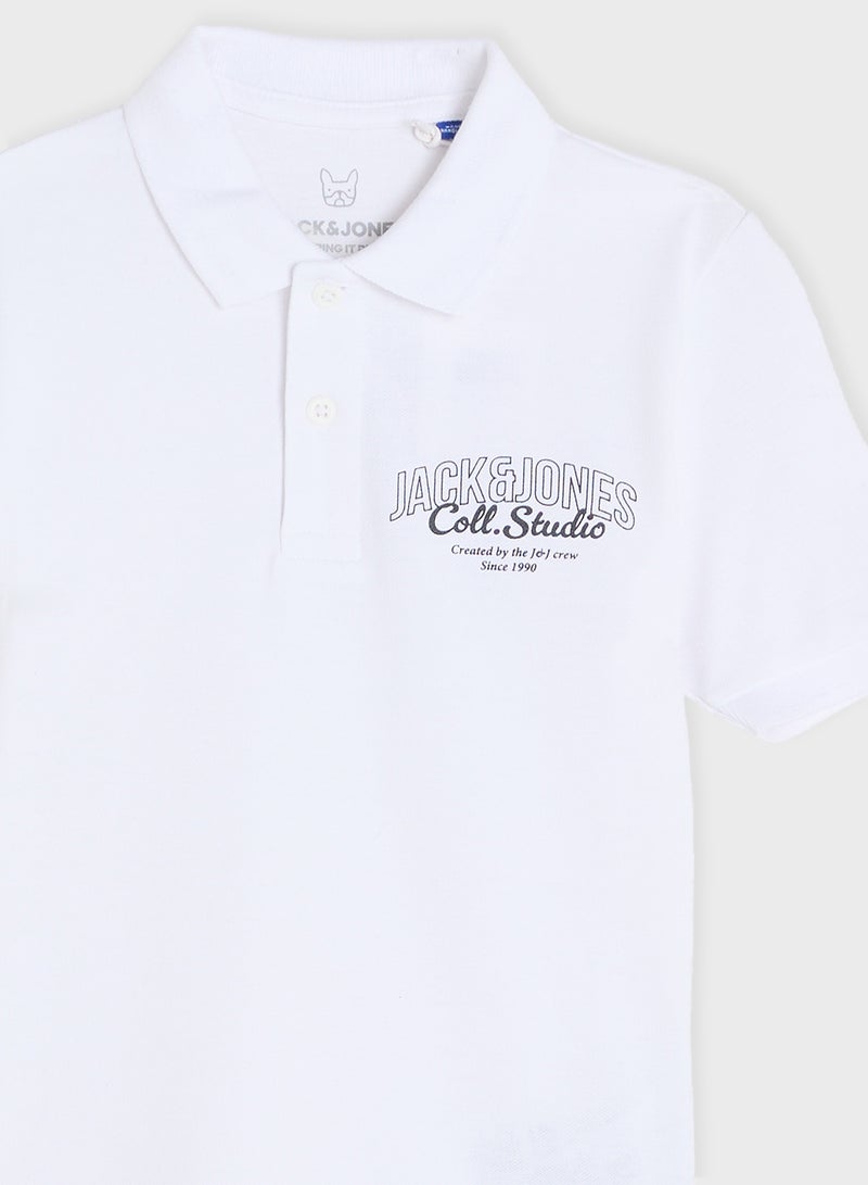 Jack & Jones Junior Kids Jjmakoto Logo Polo - Image 3