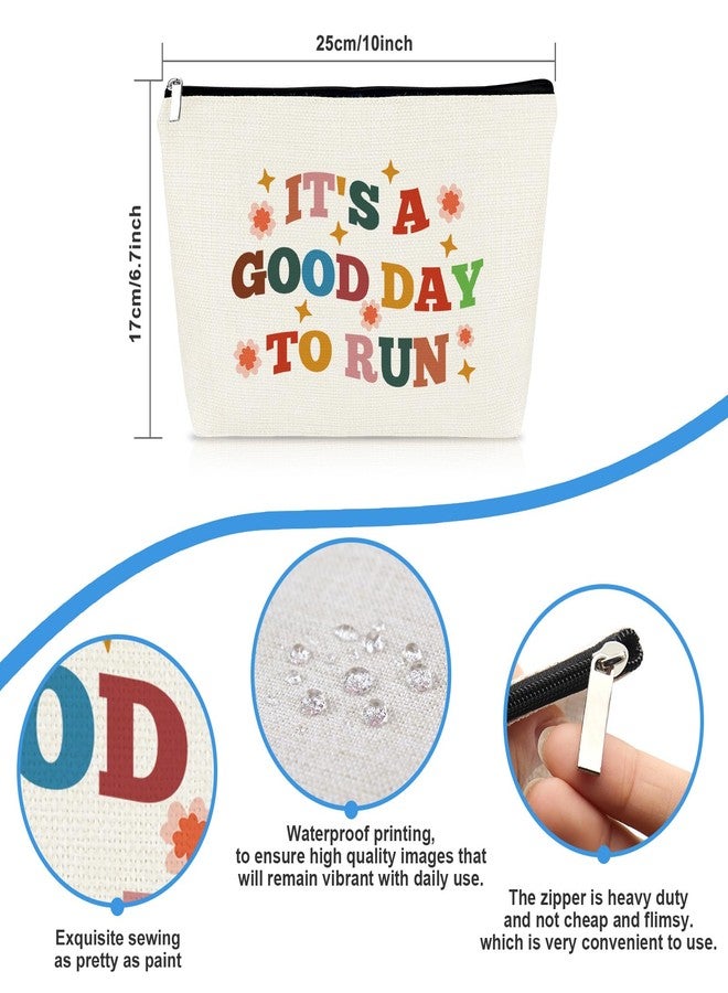 Mikela Running Gifts Makeup Bag Run Lover Gift for Women Marathon Runner Travel Cosmetic Bag Cross Country Running Gifts Zipper Toiletry Make Up Pouch Inspirational Gift for Runner Friends Daughter Sister - Image 2