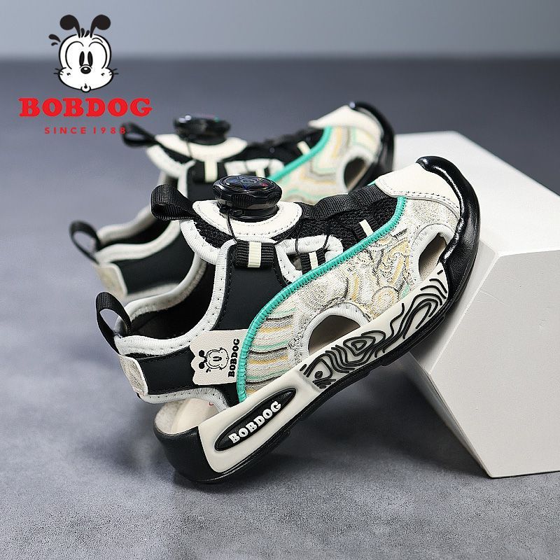 Babudou Boys Sandals Summer Summer Baotou Non-Slip Soft Sole Boys Sports Children'S Beach Shoes - Image 4