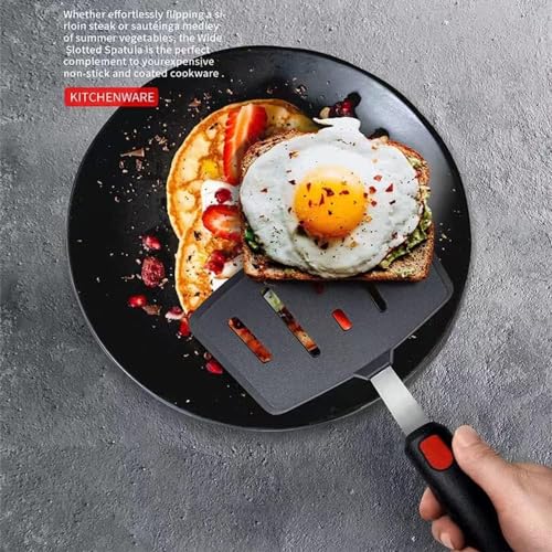Turbid Silicone Spatula - Nonstick, Heat Resistant Cooking & Baking Flipper for Pancakes, Omelettes, Pizza, Steak, Dosa - Ideal for Griddle Pans, Cookware and Fish Turner (Slotted Wide Spatula) - Image 5