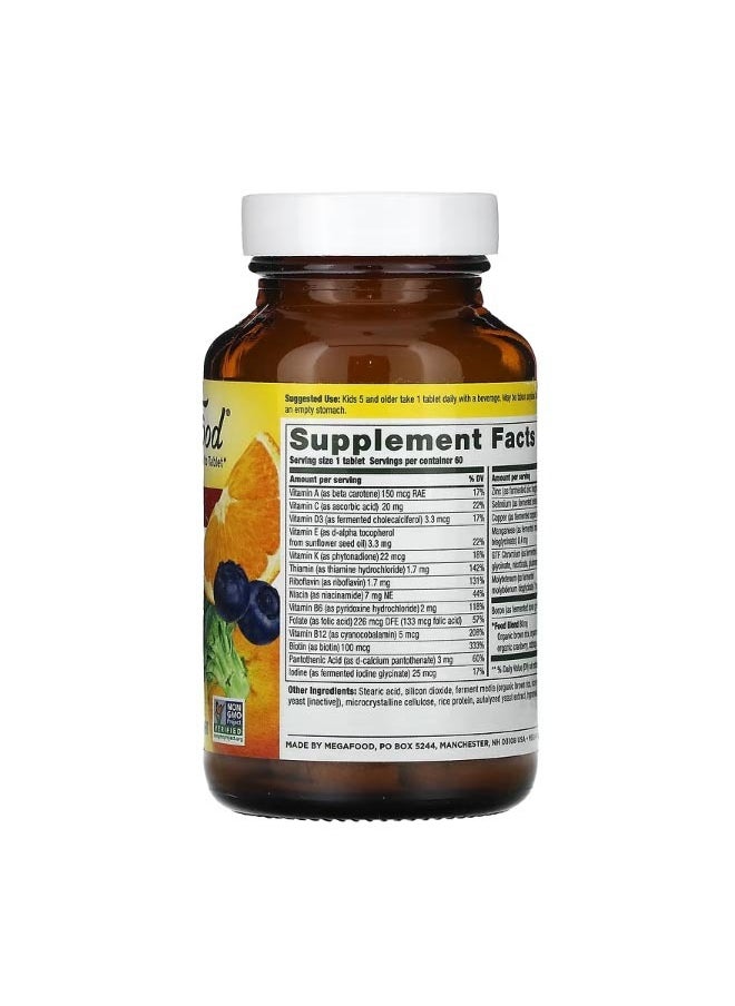 MegaFood Kids One Daily Multivitamin 60 Tablets  - Image 2