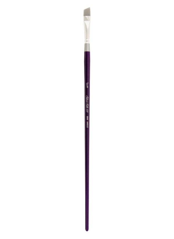 Silver Brush Limited 88063 8 Silver Silk 88 Silver Synthetic Angle Brush For Oil Paintings Size 3 8 Long Handle  - Image 3