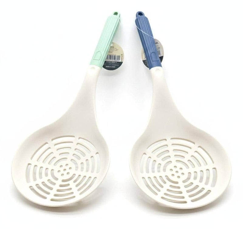Generic Silicone Skimmer Scoop with Long Handle, Slotted Strainer Ladle for Soup and Cooking, Blue, .kl