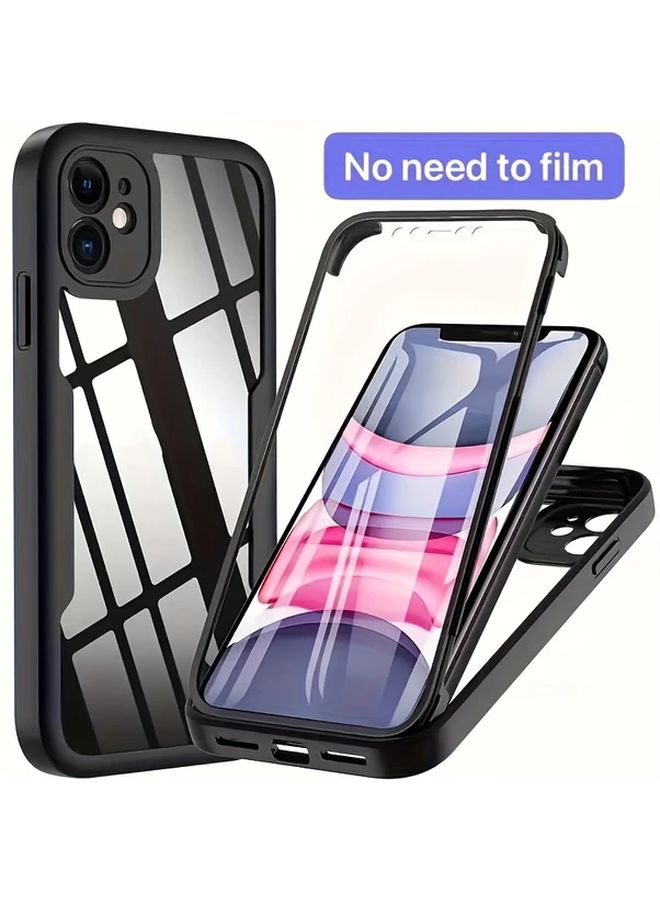 New Purple 360 Full Body Protective Case Front And Back Clear Shockproof Bumper For Iphone 15 Pro - Image 3