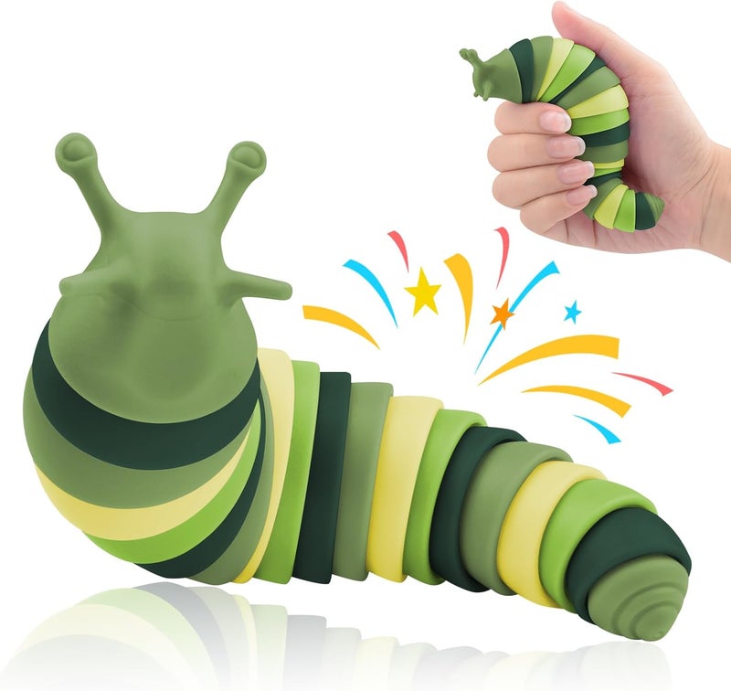 Cevioce Sensory Slug Fidget Toys,Mini Fidget Slug Toys for Adults & Kids Party Favors,1Pc Cute Autism Sensory Toys for Autistic Children,Toddler Toys Age 3+ Easter Basket Stuffer for Kids - Image 1