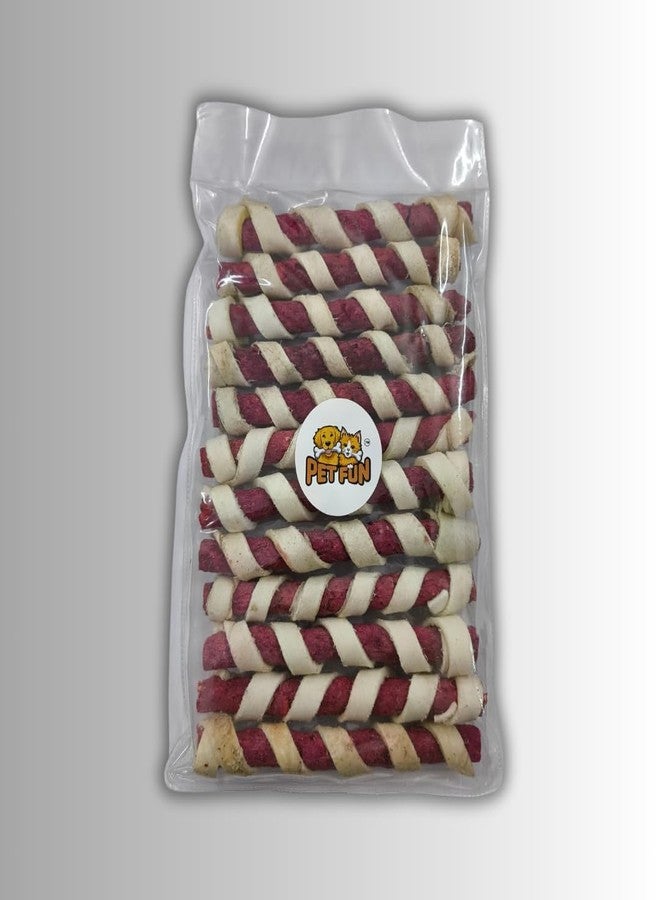 PET FUN Munchy Roll Chew Stick - Natural Dog Treat for All Breeds and Sizes | Promotes Dental Health | Low Fat, High Protein Dog Chew Snack (200 Gram, Muton) - Image 5