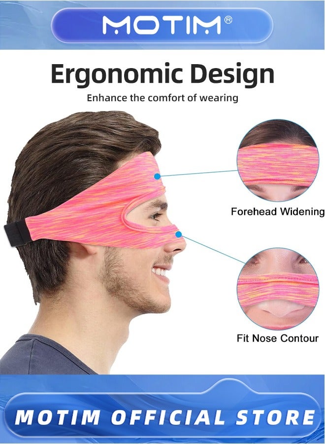 موتيم إكسسوارات الواقع الافتراضي أقنعة للعين وغطاء للوجه بتصميم حزام مرن قابل للتعديل وجيد التهوية للنساء والرجال، لحماية بشرة الوجه (3 قطع) - Image 2