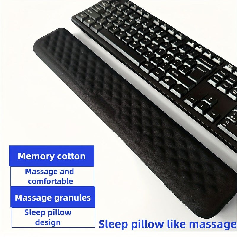 2pcs Fish Scale Pink Leather Wrist Rest for Keyboard and Mouse Ergonomic Computer Wrist Support Pad Soft Memory Foam Arm Cushion for Desk Palm Hand Office Laptop Typing - Image 4