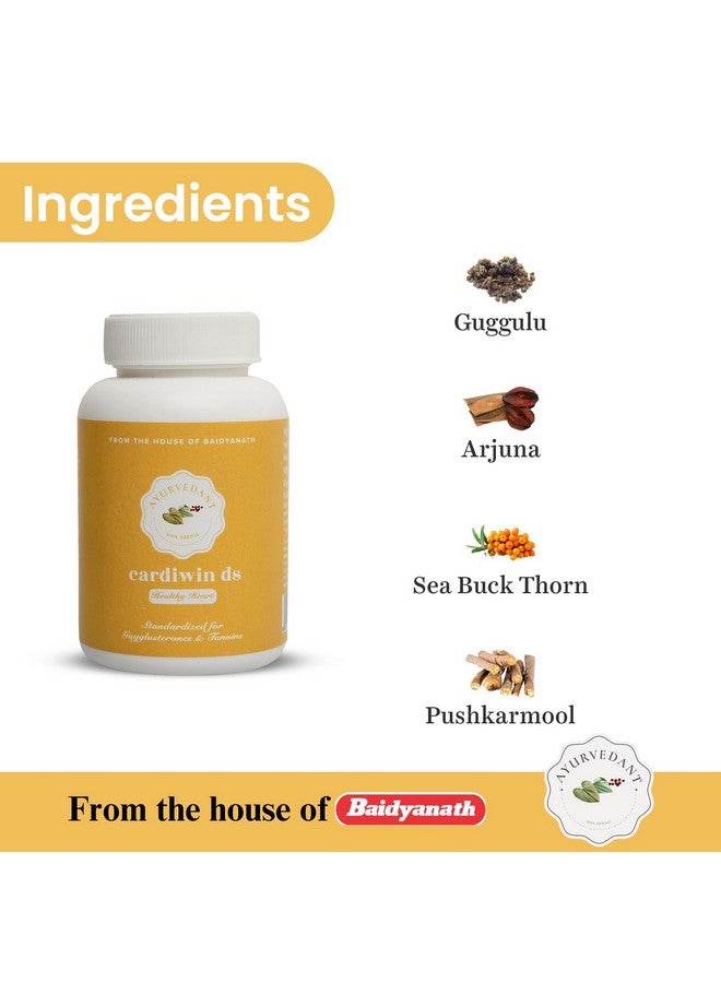 Baidyanath Ayurvedant Cardiwin Ds - Heart Health & Cholesterol Support | | 60 Tablets + Free 8G Ayudant Toothpaste - Image 4