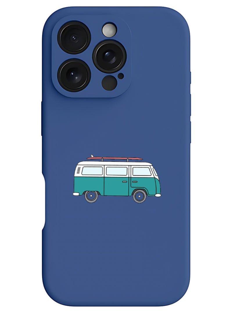 Theodor iPhone 16 Pro Max Blue Protective Slim Fit Case Liquid Silicone Cover with Full Body Protection Anti-Scratch Shockproof Case For iPhone - VAn - Image 1