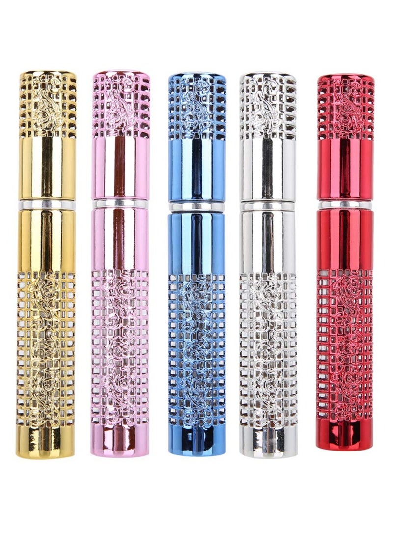 SYOSI 5 قطع زجاجة عطر صغيرة قابلة لإعادة التعبئة، 5 مل زجاجة رذاذ عطر محمولة فارغة، جهاز تفريغ العطور DIY حاويات تخزين العطر مضغوطة قابلة لإعادة تعبئة زجاجات العطور للسوائل العطرية - Image 1