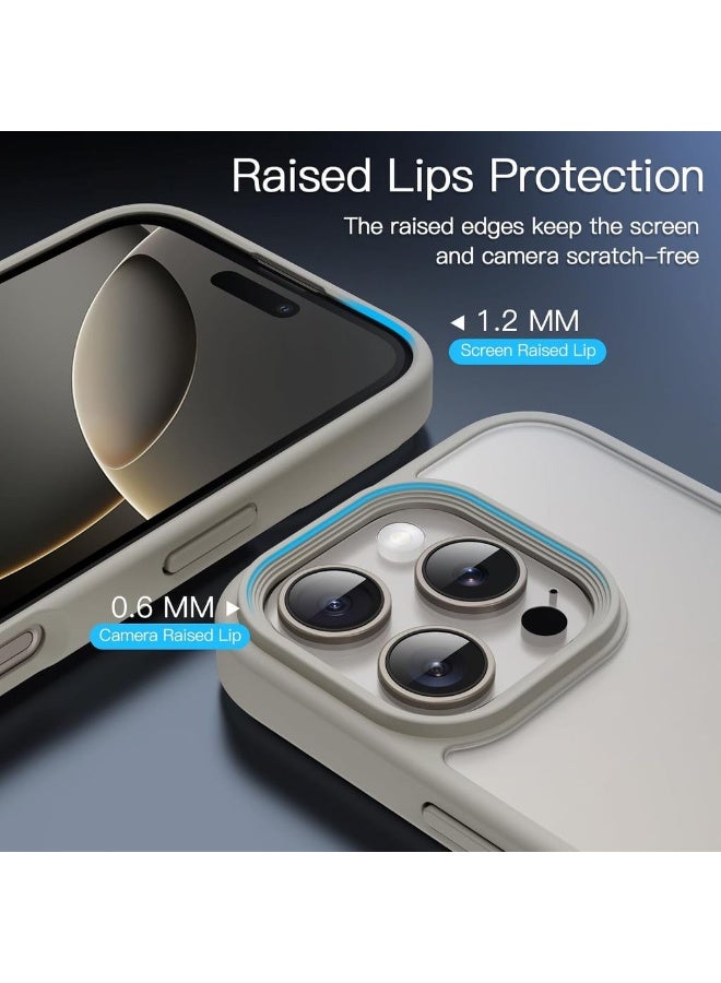 Matte Case For IPhone 16 Pro 6.3-Inch Shockproof Grade Drop Protection Frosted Translucent Back Phone Cover Anti-Fingerprint (Natural Titanium) - Image 5