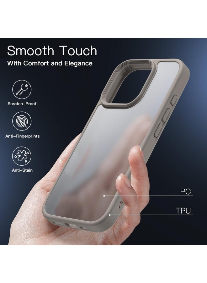 Matte Case For IPhone 16 Pro 6.3-Inch Shockproof Grade Drop Protection Frosted Translucent Back Phone Cover Anti-Fingerprint (Natural Titanium) - Image 4